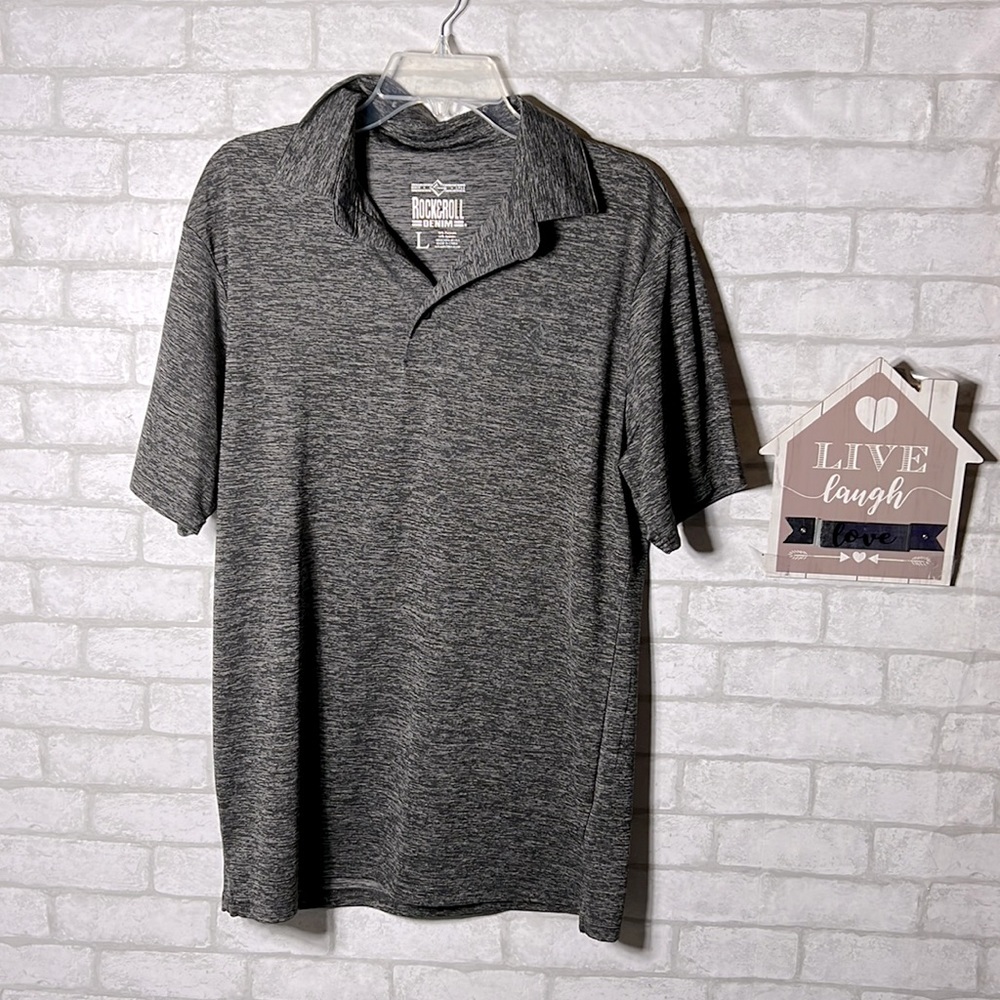Rock & roll denim polo shirts size Large